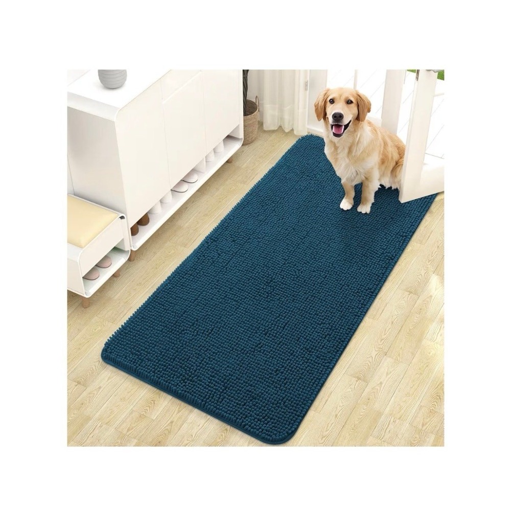 New OLANLY Dog Door Mat for Muddy Paws 47x24. Atlantic Blue